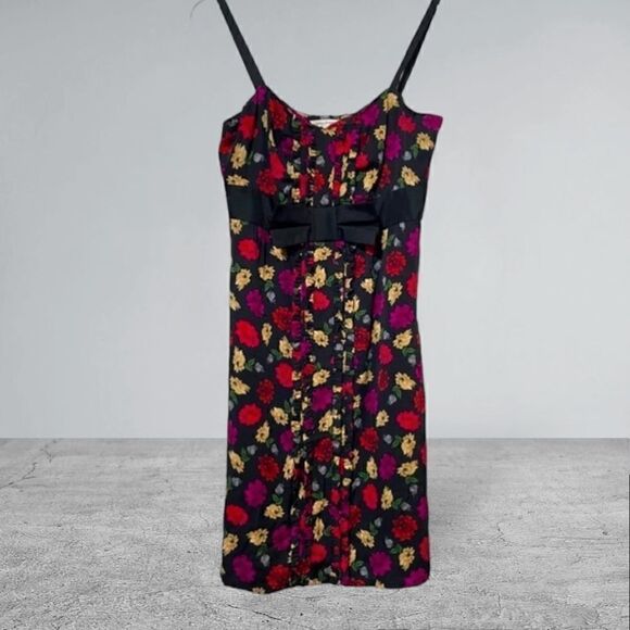 DVF Diane Von Furstenberg Silk Floral Ariba Mini Dress Size 8 - Picture 2 of 11